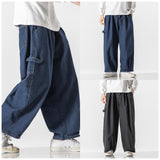 Denim Casual Workwear Wide-leg Straight-Leg Pants